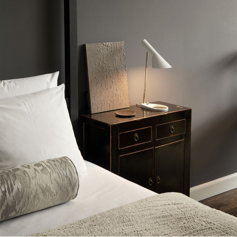 AJ Table Lamp in bedroom.