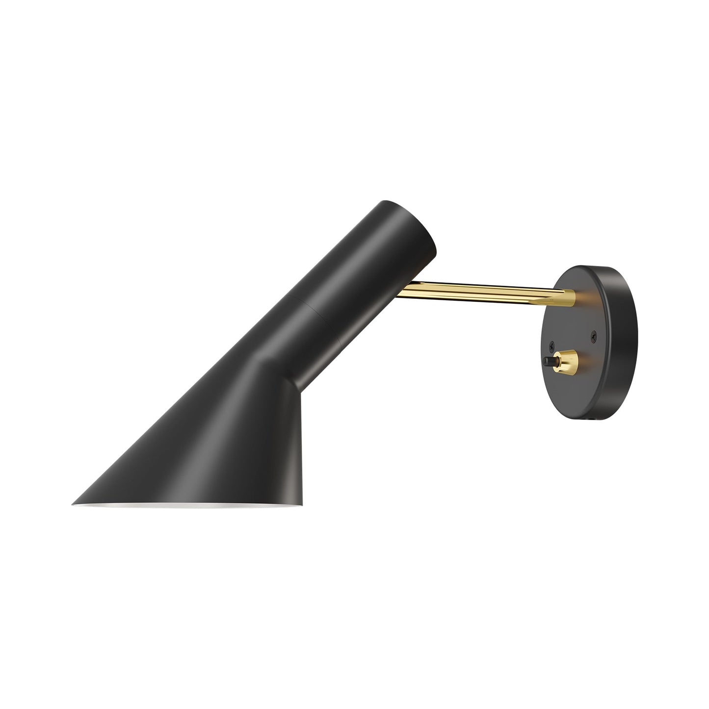 AJ Wall Light in Black/Brass (7.1-Inch/Switch).