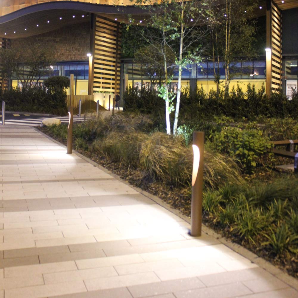 Flindt Garden Outdoor LED Bollard in Outside Area.