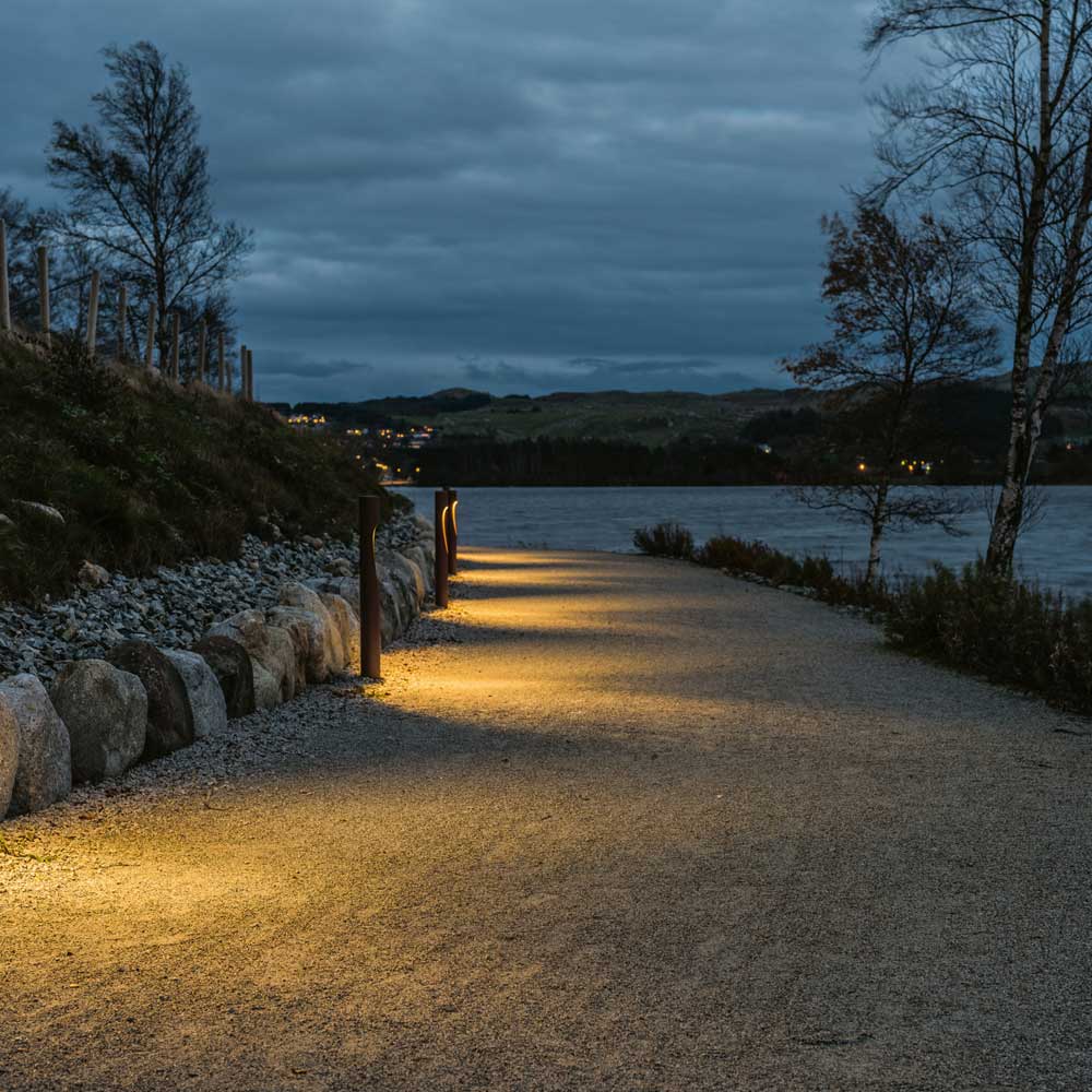 Flindt Garden Outdoor LED Bollard in Outside Area.