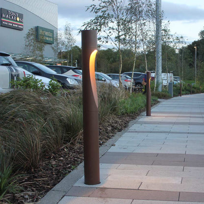 Flindt Garden Tall Outdoor LED Bollard in Outside Area.