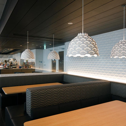 LC Shutters Pendant Light in restaurant.