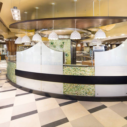 LC Shutters Pendant Light in restaurant.