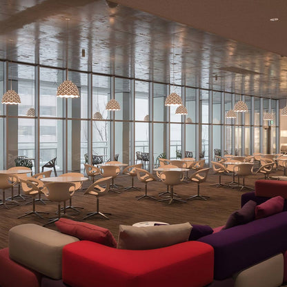 LC Shutters Pendant Light in restaurant.