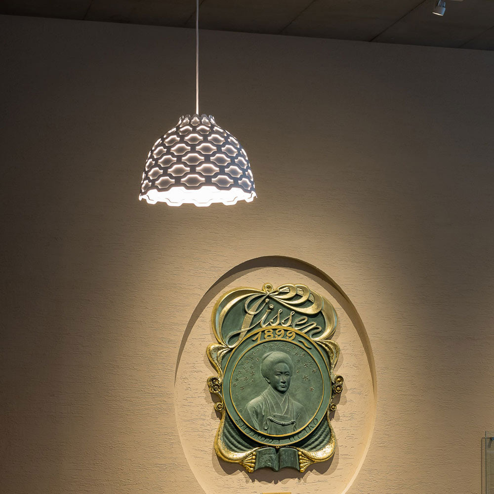 LC Shutters Pendant Light in restaurant.