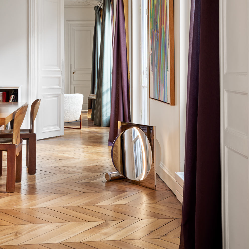 Moonsetter LED Floor Lamp in living room.