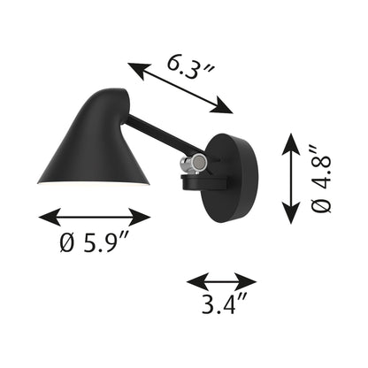 NJP LED Wall Light - line drawing.
