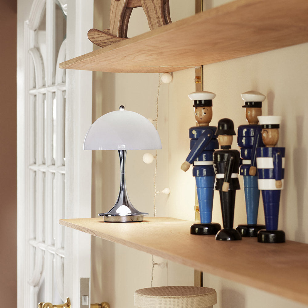 Panthella 160 LED Rechargeable Table Lamp in living room.