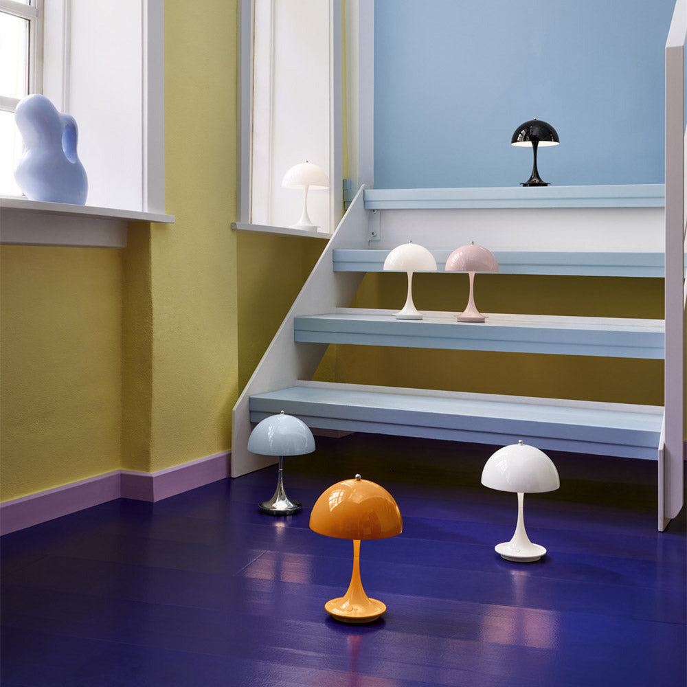 Panthella 160 LED Rechargeable Table Lamp in stair.