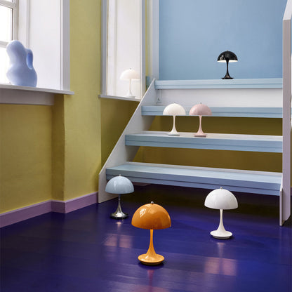 Panthella 160 LED Rechargeable Table Lamp in stair.