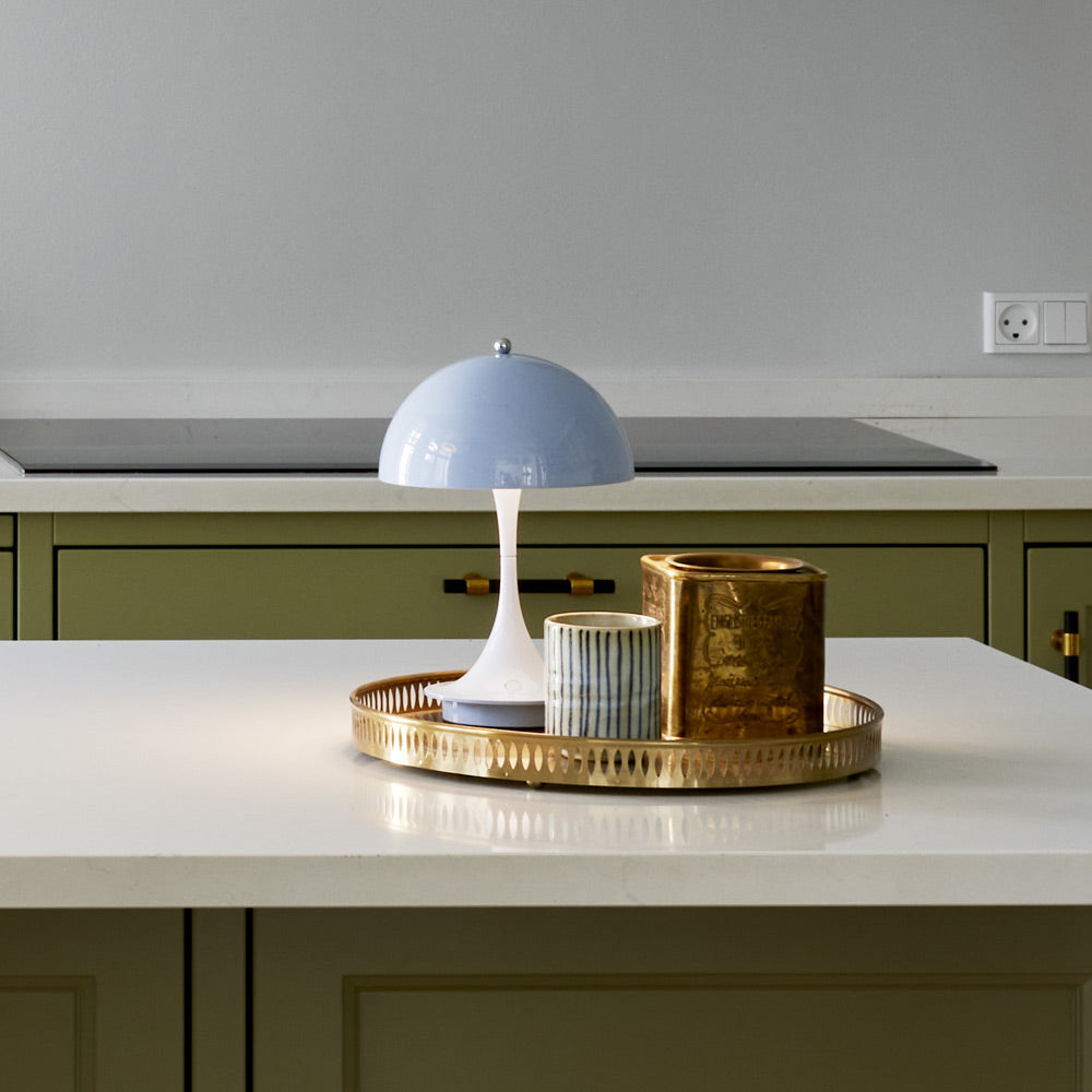Panthella 160 LED Rechargeable Table Lamp in kitchen.