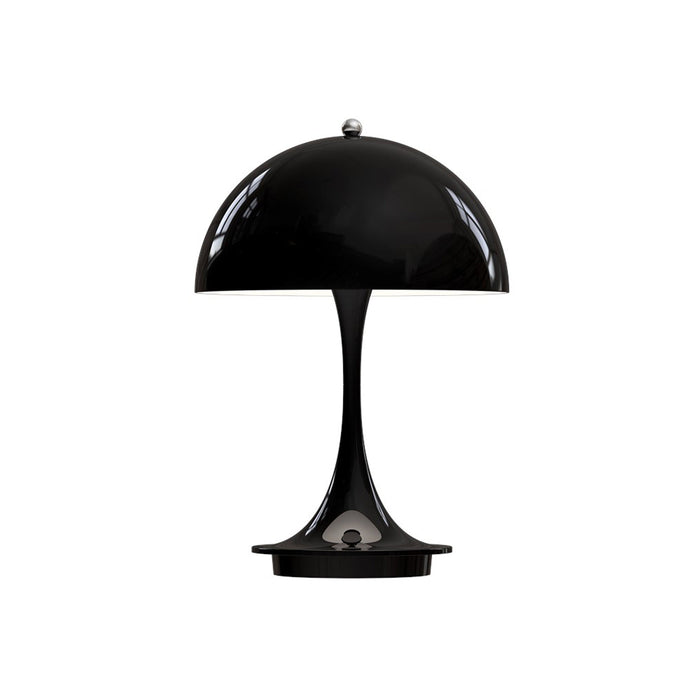 Panthella LED Portable Rechargeable Table Lamp in Black.