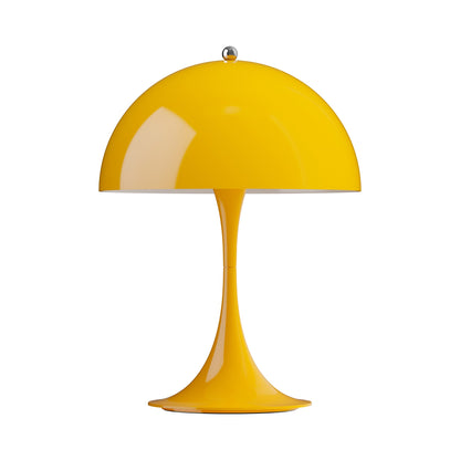 Panthella 250 LED Rechargeable Table Lamp in Opaque Yellow.