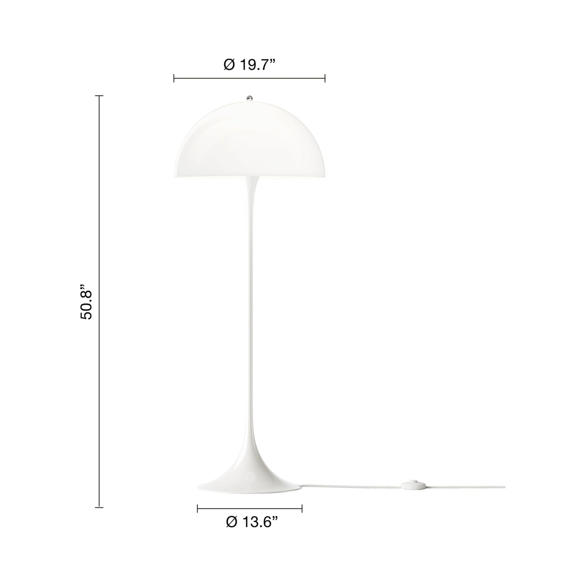 Panthella Floor Lamp - line drawing.