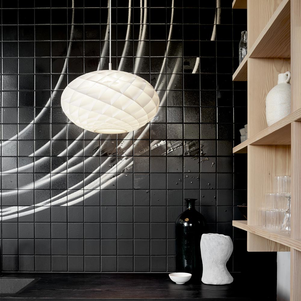 Patera Oval Pendant Light in kitchen.