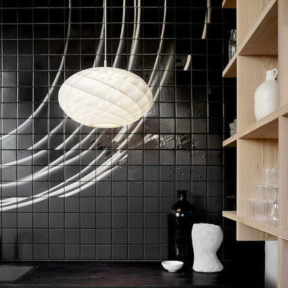 Patera Oval Pendant Light in kitchen.
