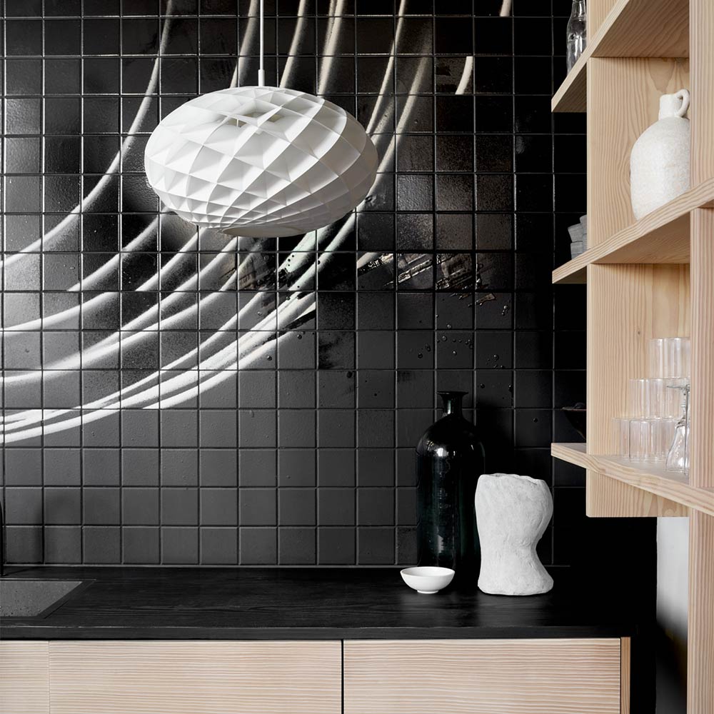 Patera Oval Pendant Light in dining room.