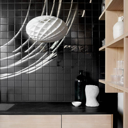 Patera Oval Pendant Light in dining room.