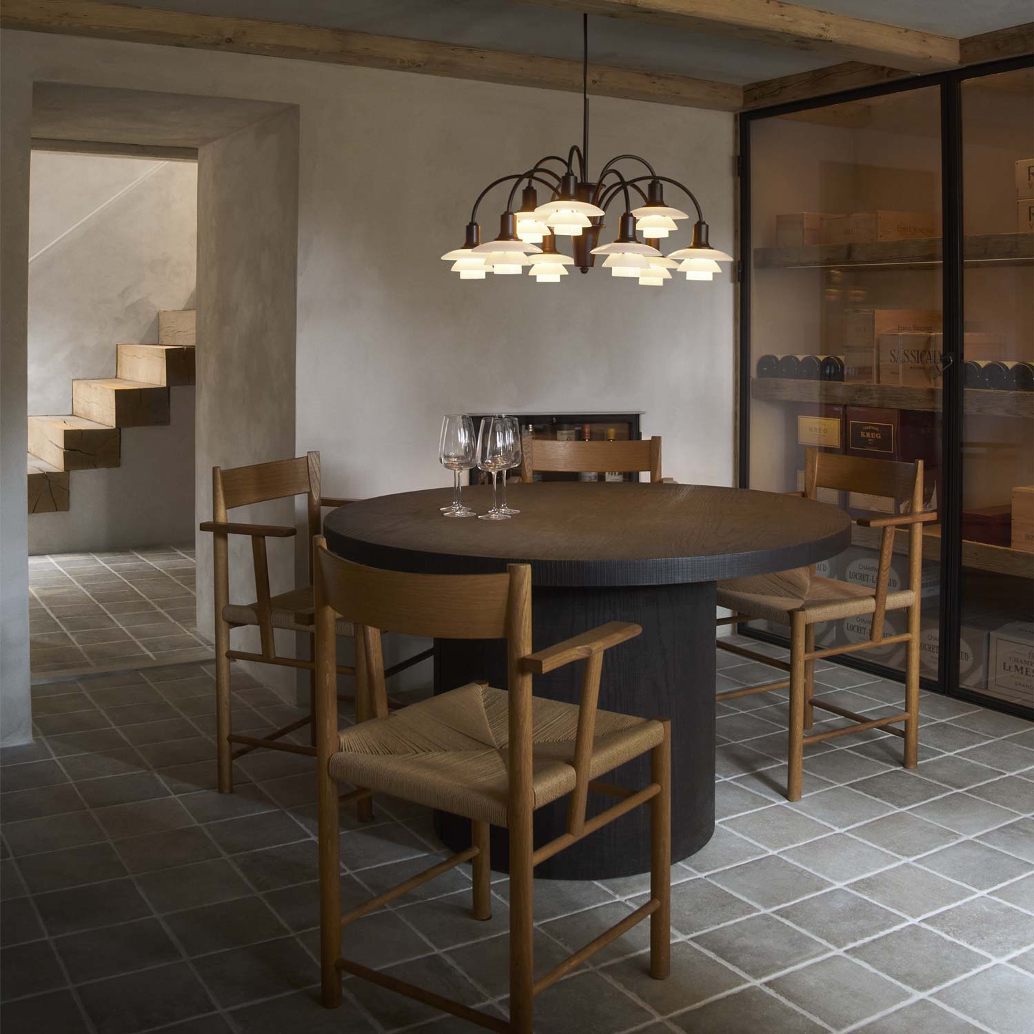 PH 1/1 Chandelier in dining room.