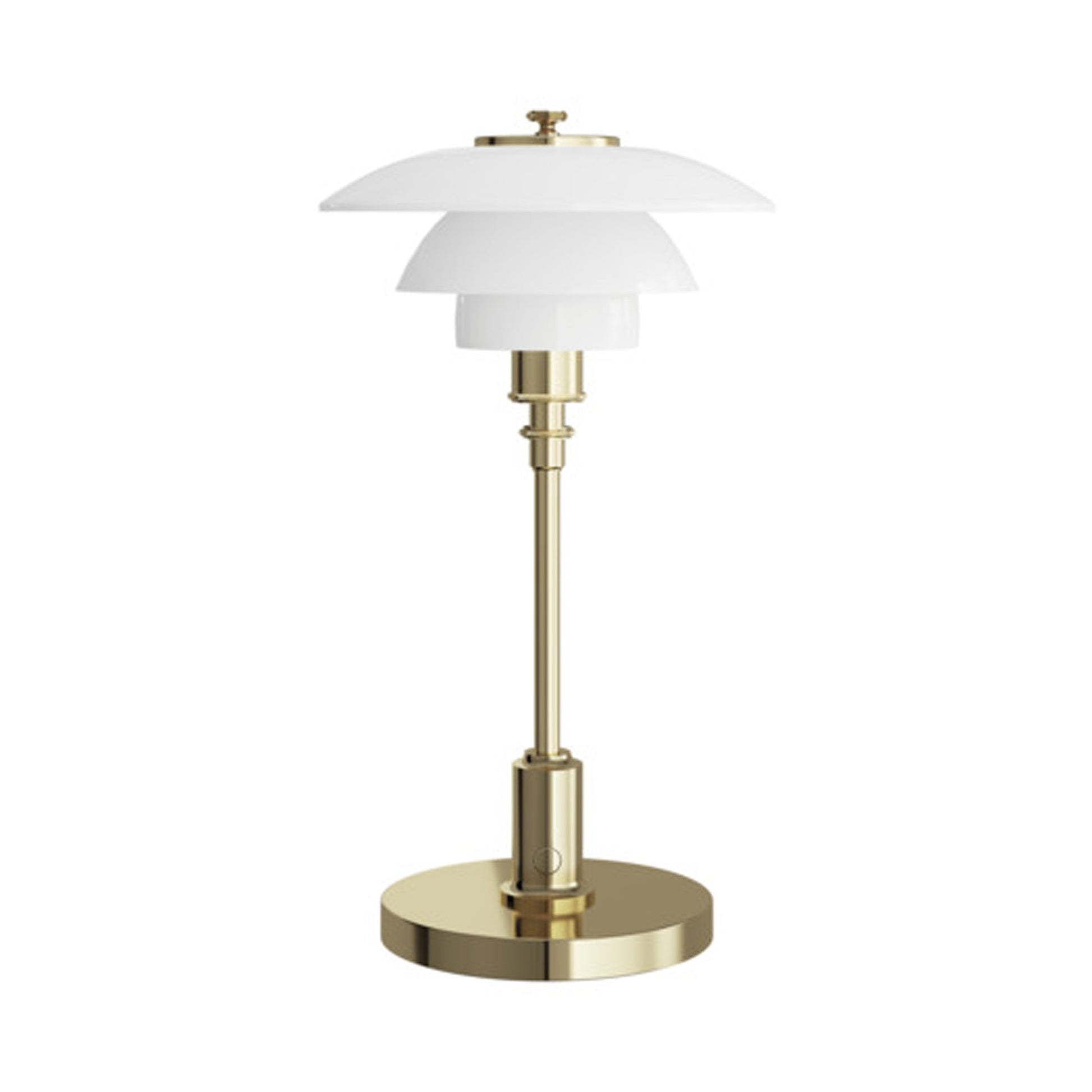 PH 1/1 LED Rechargeable Table Lamp in Brass Metallised.