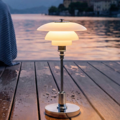 PH 1/1 LED Rechargeable Table Lamp in Outside Area.