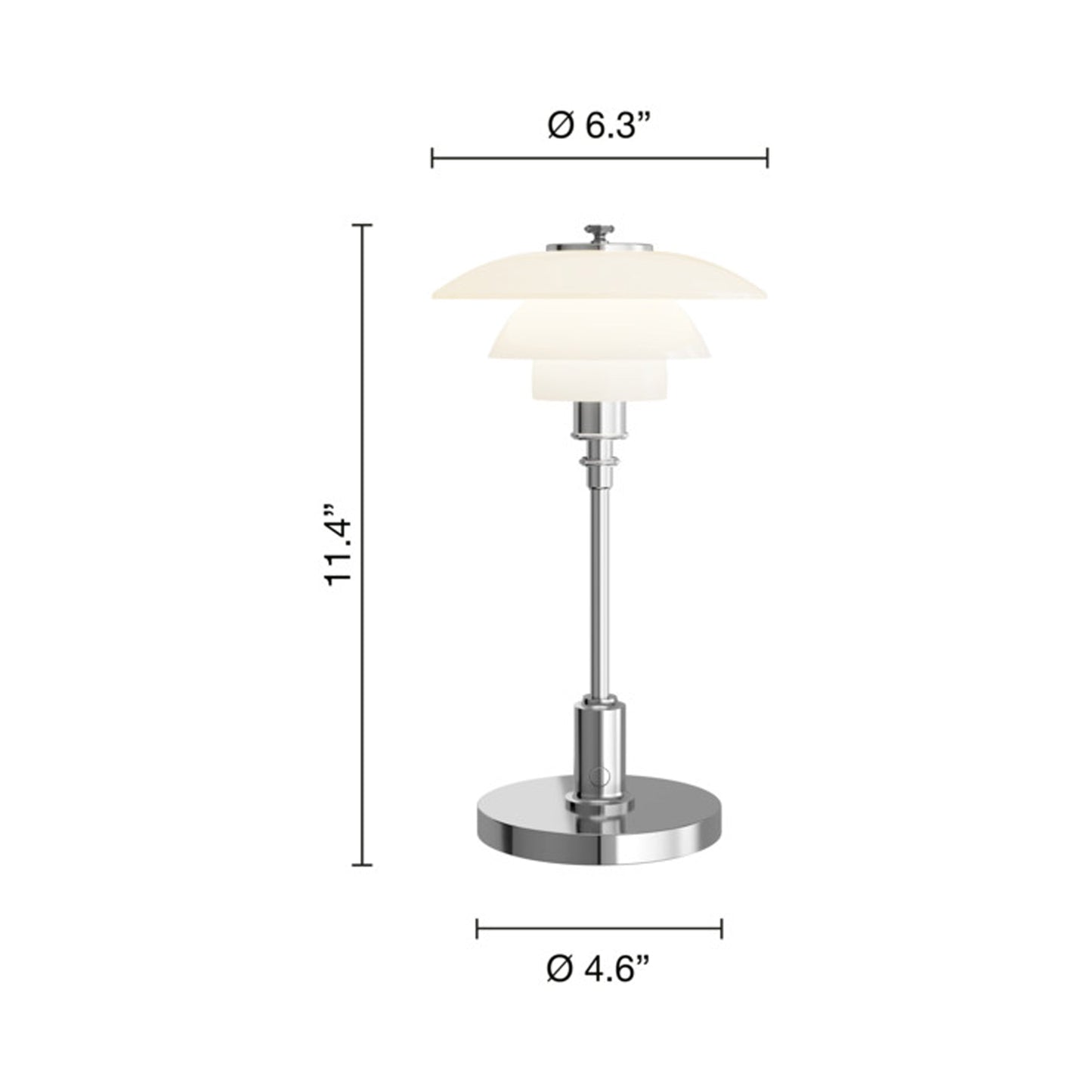 PH 1/1 LED Rechargeable Table Lamp - line drawing.