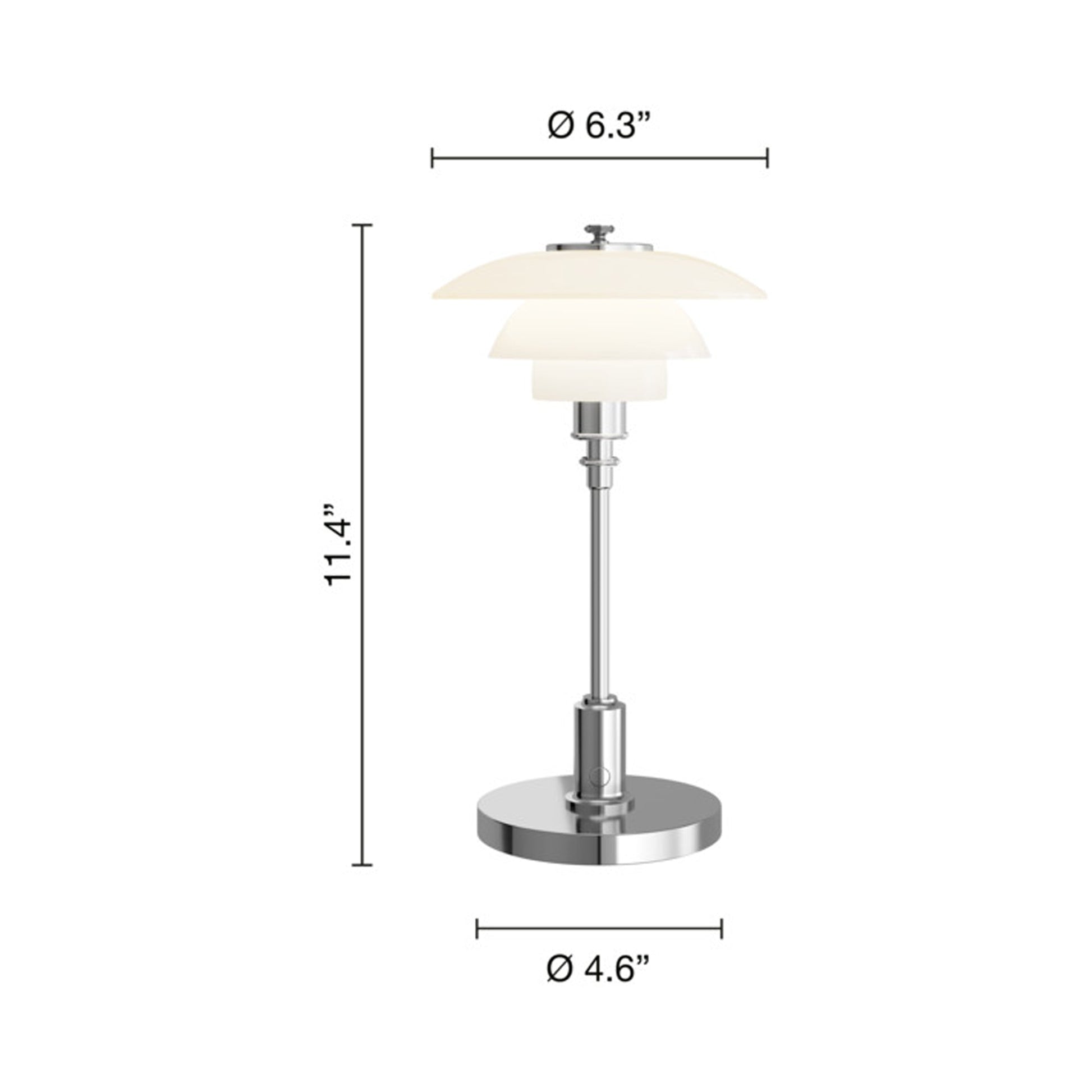 PH 1/1 LED Rechargeable Table Lamp - line drawing.
