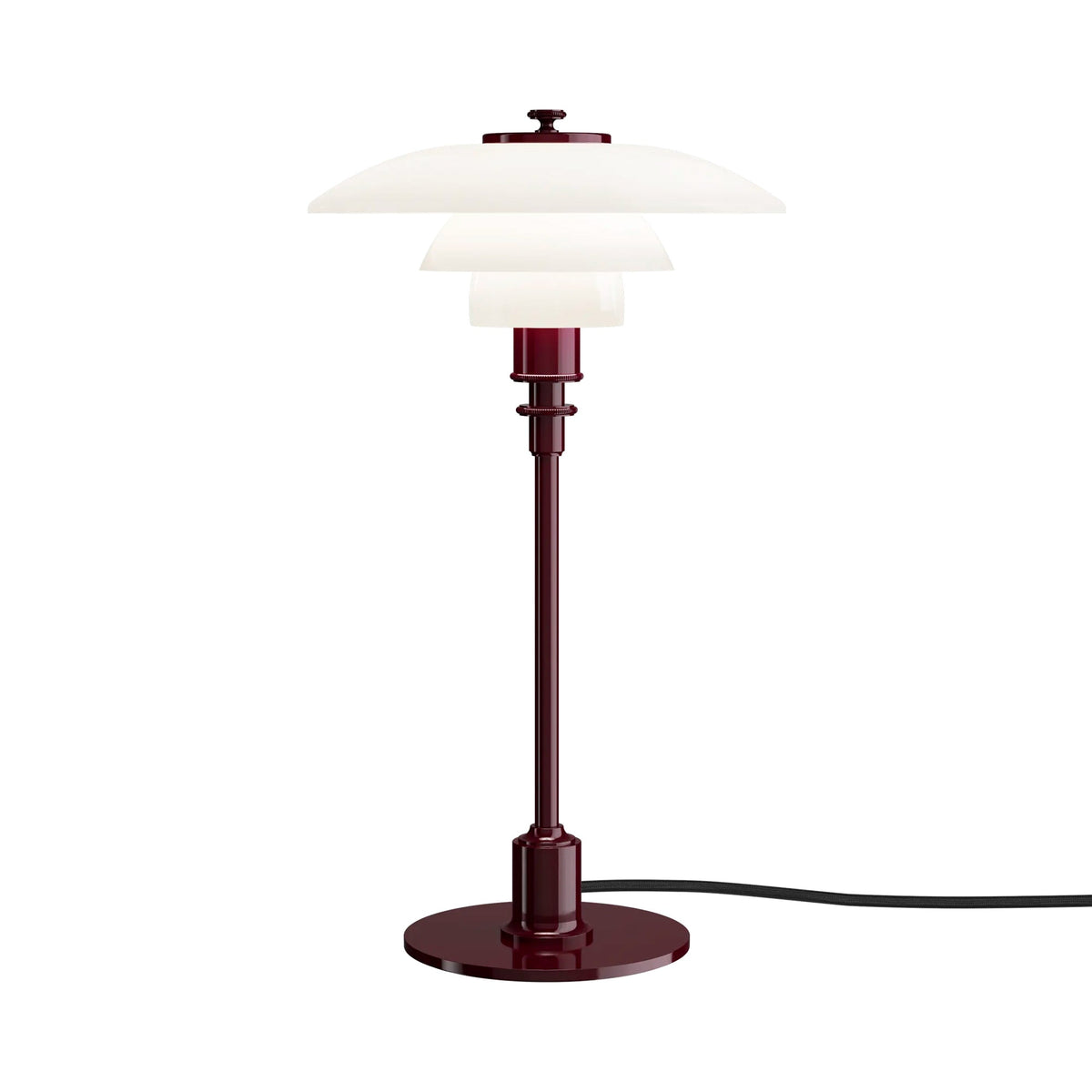 PH 2/1 Table Lamp in Glossy Burgundy.