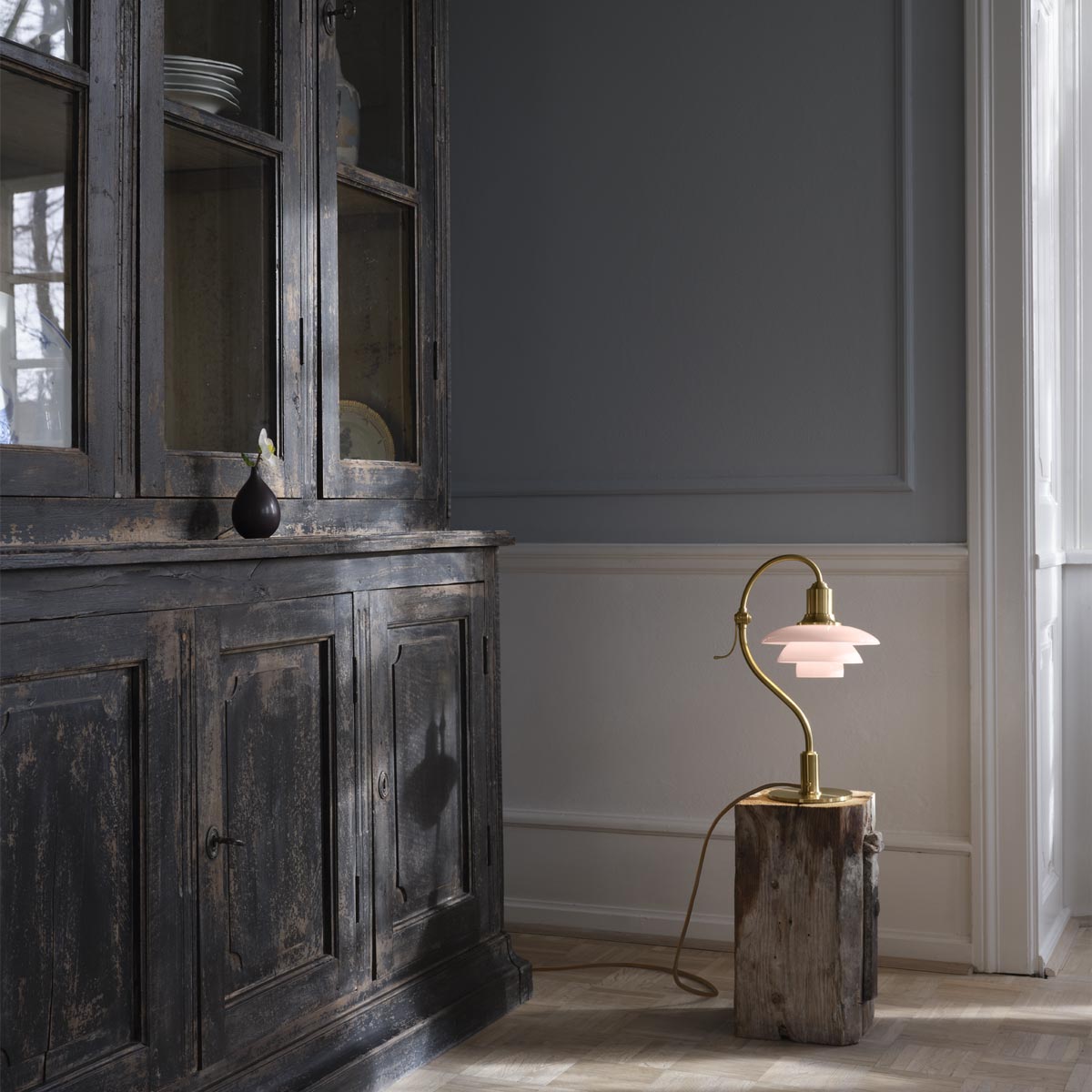 PH 2/2 Question Mark Table Lamp in living room.