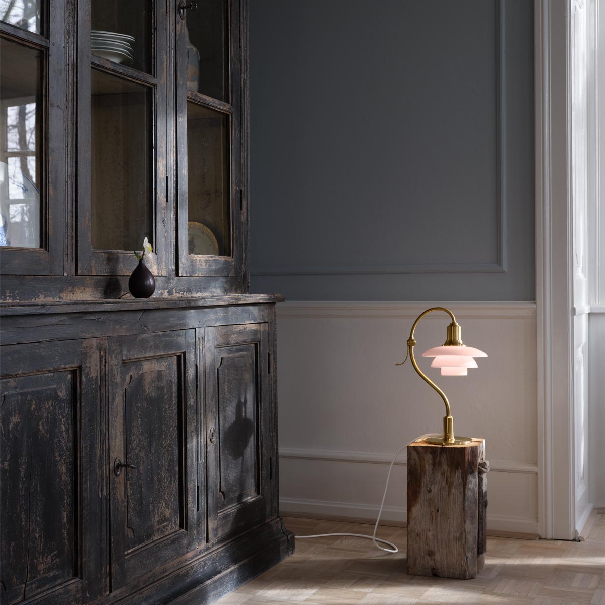 PH 2/2 Question Mark Table Lamp in living room.