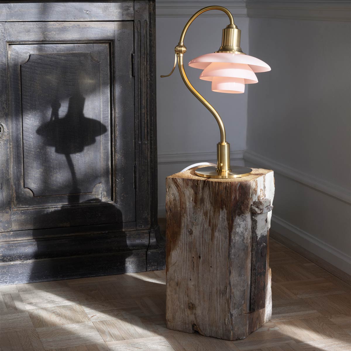 PH 2/2 Question Mark Table Lamp in living room.