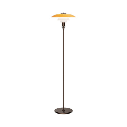 PH 3½-2½ Floor Lamp in Aged Brass/Amber/Opal White.