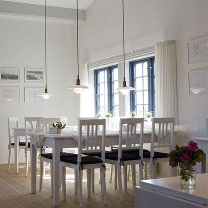 PH 3/2 Pendant Light in dining room.