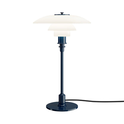 PH 3/2 Table Lamp in Glossy Deep Blue/Opal White.