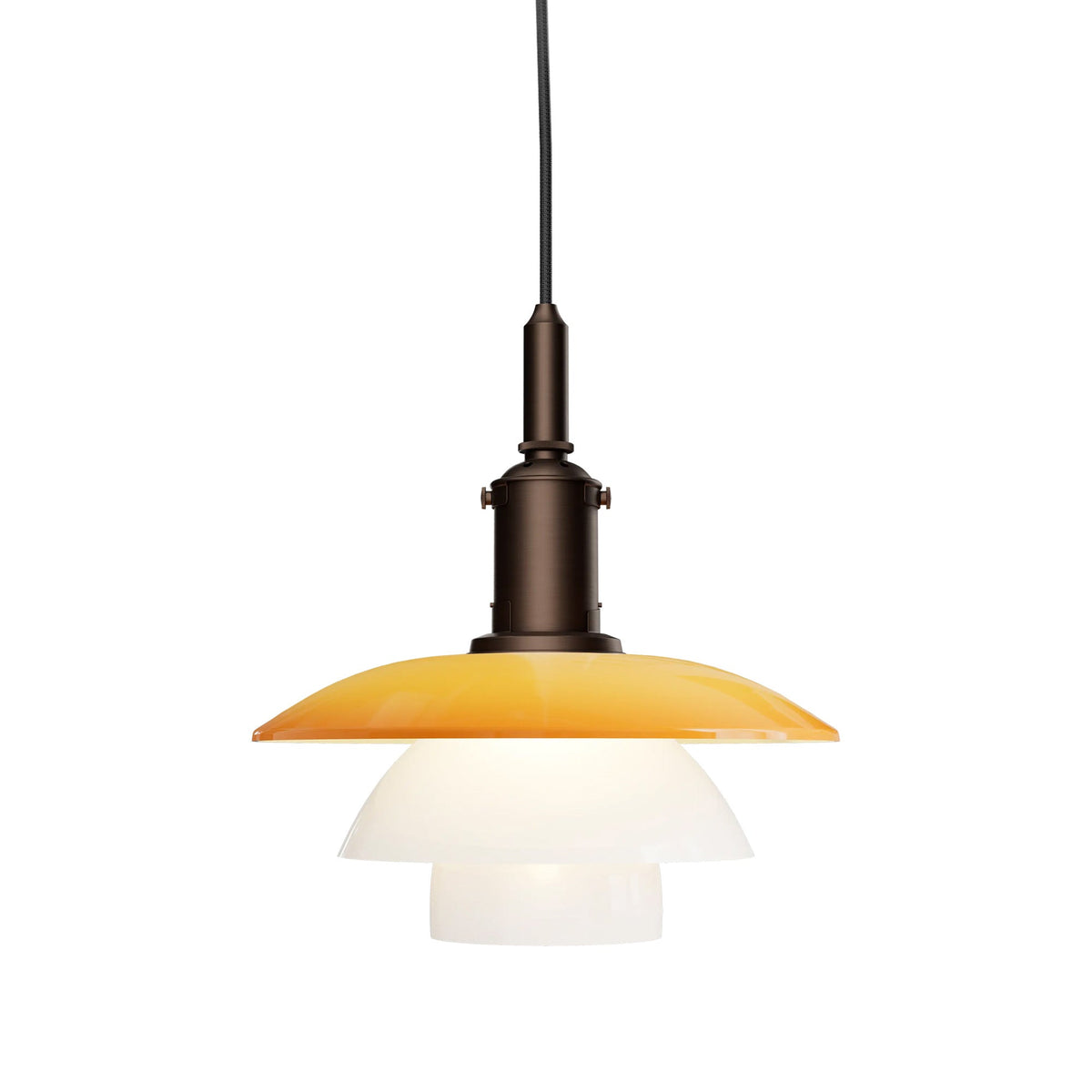 PH 3/3 Pendant light in Amber/Opal White.
