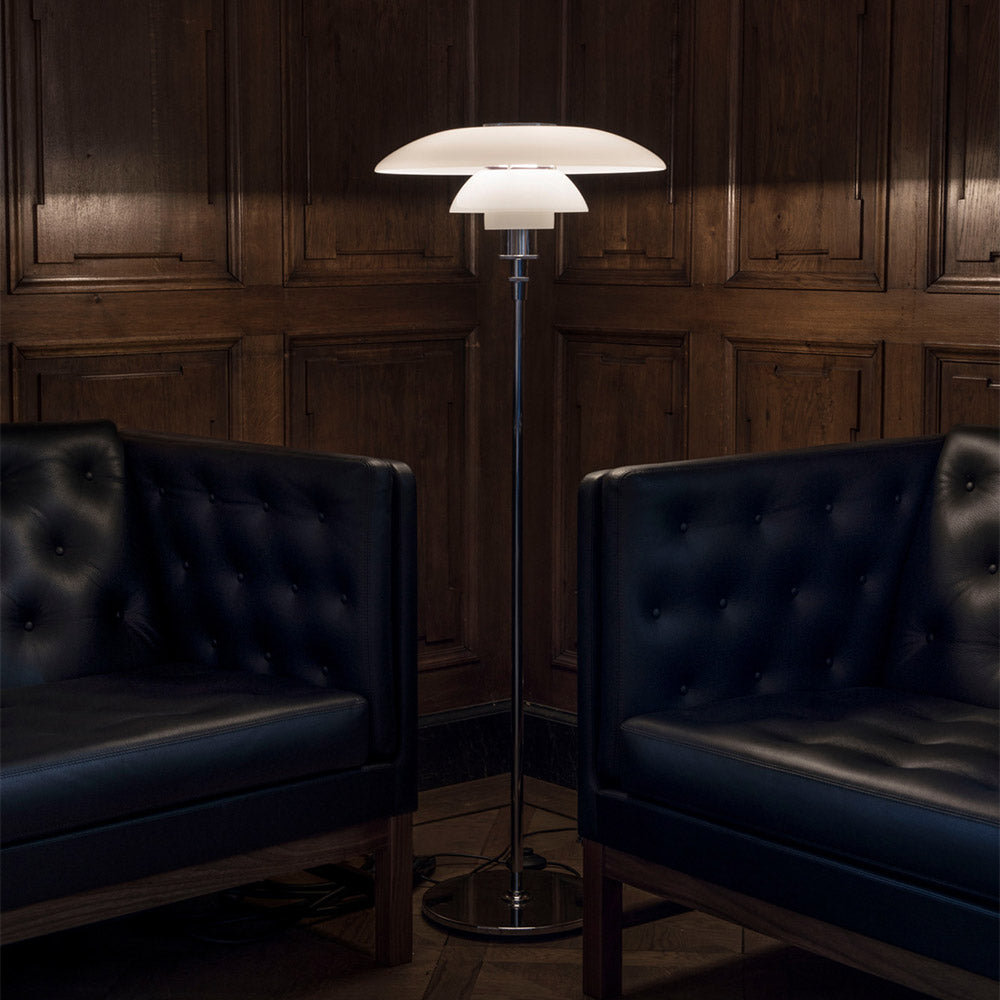 PH 4½-3½ Floor Lamp in living room.