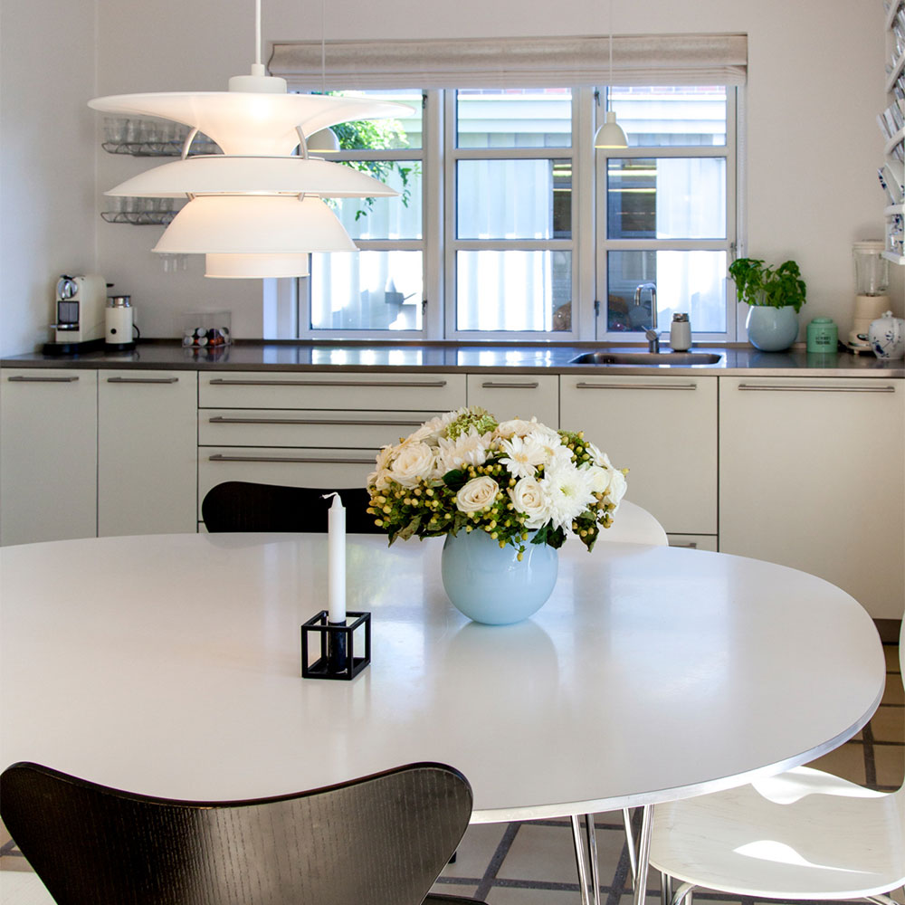 PH 5-4½ Pendant Light in dining room.