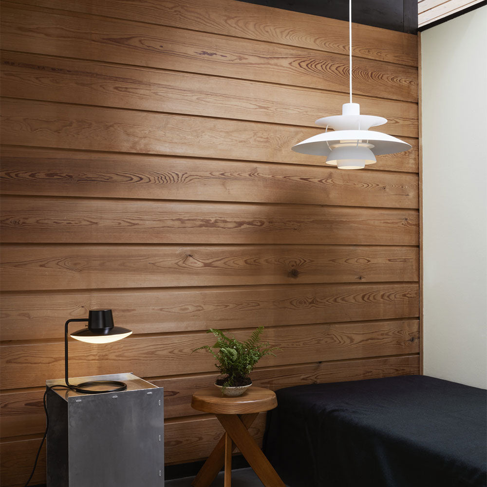 PH 5 Pendant Light in bedroom.