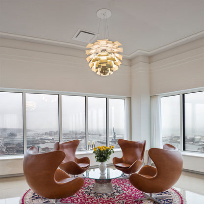 PH Artichoke Pendant Light in living room.