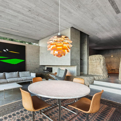 PH Artichoke Pendant Light in living room.