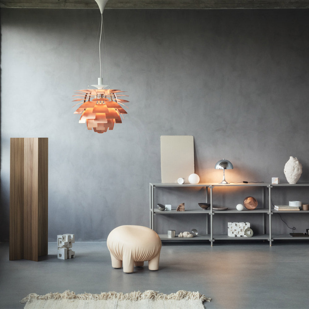 PH Artichoke Pendant Light in living room.