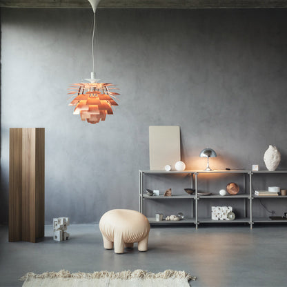 PH Artichoke Pendant Light in living room.