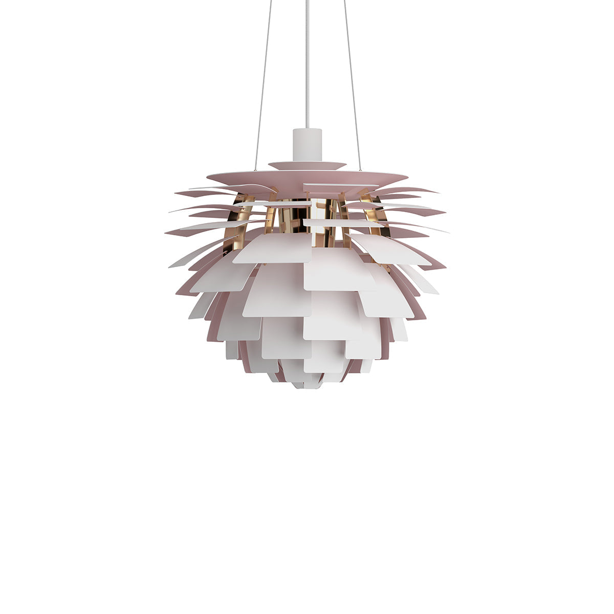 PH Artichoke Pendant Light in Matte White/Pale Rose (18.9-Inch).