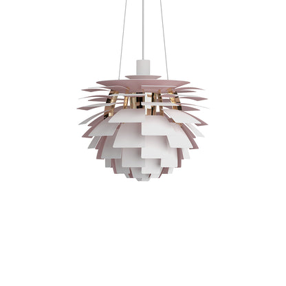 PH Artichoke Pendant Light in Matte White/Pale Rose (18.9-Inch).
