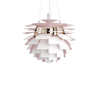 PH Artichoke Pendant Light in Matte White/Pale Rose (23.6-Inch).