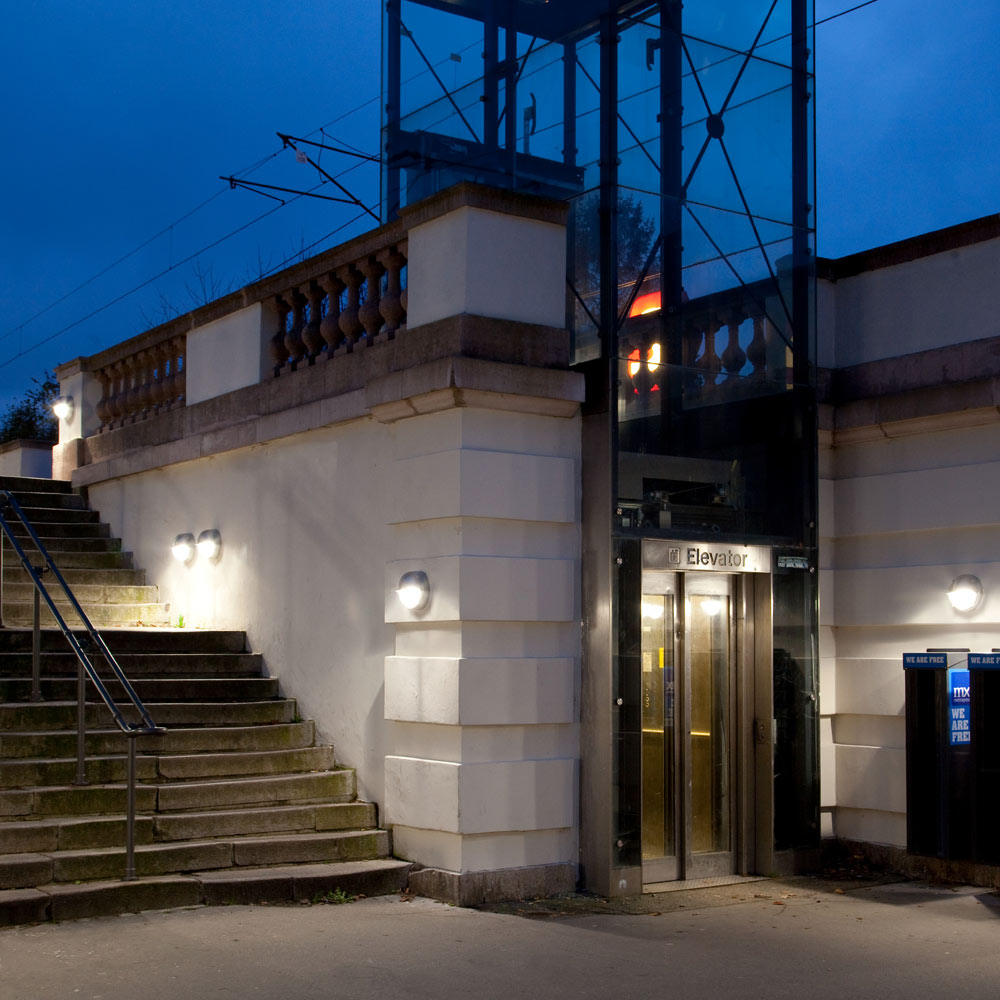 Skot LED Wall Light in Outside Area.