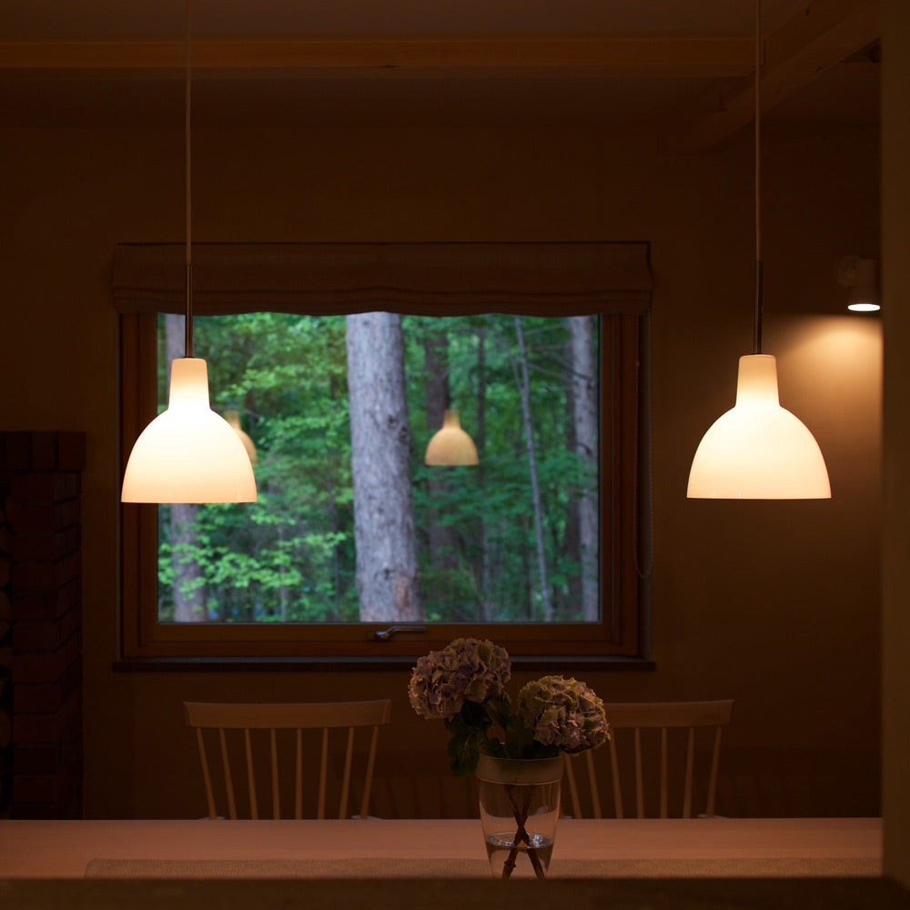 Toldbod Glass Pendant Light in room.