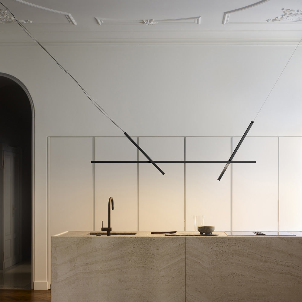 Across LED Pendant Light in kitchen.