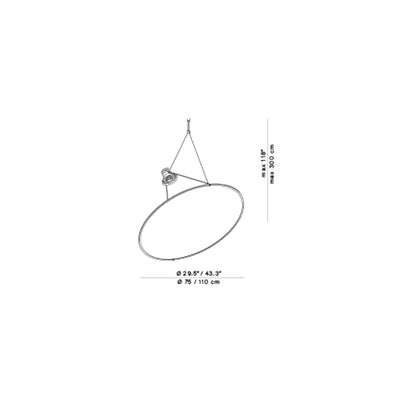 Amisol LED Pendant Light - line drawing.