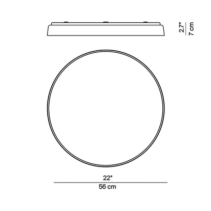 Compendium Ceiling/Wall Light - line drawing.